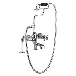 Burlington Tay Thermostatic 2 Tap Hole Bath Shower Mixer with Kit - Chrome / White / Black