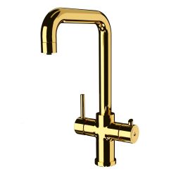 Carmen 3 in 1 Boiling Hot Water Kitchen Sink Mixer Tap - Polished Gold
