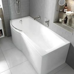 Carron Delta P Shape Shower Bath 1700mm x 800mm Left Hand - Carronite