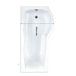 Carron Sigma P Shaped Carronite Shower Bath 1800mm x 900mm - Left Hand