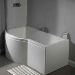 Carron Urban Carronite P Shaped Shower Bath 1500mm x 900mm - Left Hand