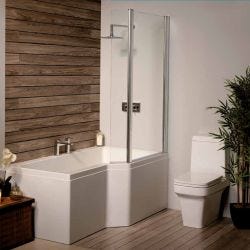 Carron Urban Edge L Shaped Shower Bath 1675mm x 850mm - Right Hand