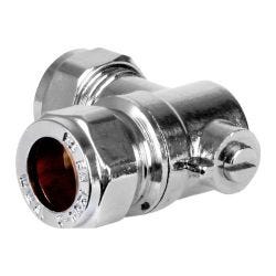 15mm Chrome Plated Isolating Elbow Valve