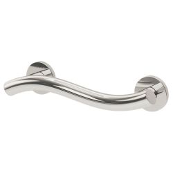 Contemporary Curved Stainless Steel Grab Rail 300mm Long 35mm Diameter - Left Hand