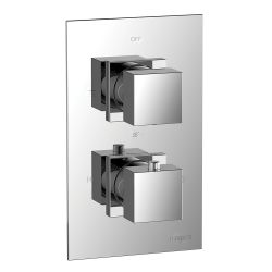 Cubex Twin Square Concealed Thermostatic Shower Valve with Single Outlet