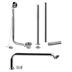 Hudson Reed Traditional Roll Top Bath Pack with Waste, Trap & Legs - Chrome