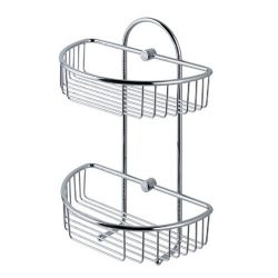 Eastbrook 275mm Wall Mounted 2 Tier Round Basket - Chrome