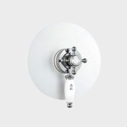 Eastbrook Traditional Single Outlet Concealed Thermostatic Shower Mixer - White / Chrome
