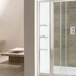 Eastbrook Volente Shower Enclosure In Line Panel with Shelves - Frosted Glass 300mm
