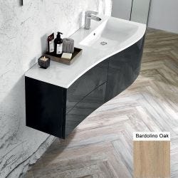 Elation Kiyo 1200mm Wall Hung Vanity Unit & Basin Right Hand - Bardolino Oak