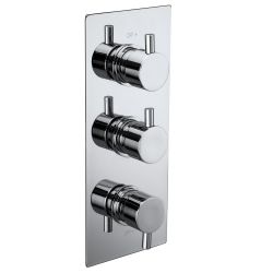 Electra Triple Round Concealed Thermostatic Shower Valve with Triple Outlet