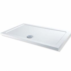 MX Elements Low profile shower trays Stone Resin Rectangle 1200mm x 800mm Flat top