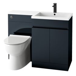 Ella Rowe Noveau Combi 1100mm Handleless Vanity & Toilet Unit RH - Matt Anthracite