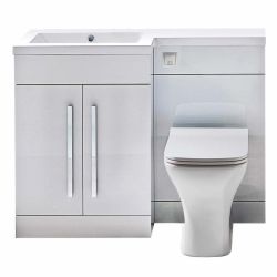 Ella Rowe Onirique Combi L Shape 1100mm Vanity & Toilet Unit Left Hand - Gloss White