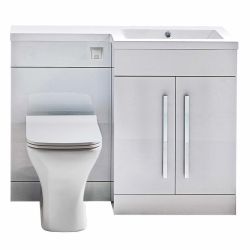 Ella Rowe Onirique Combi L Shape 1100mm Vanity & Toilet Unit Right Hand - Gloss White