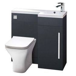 Ella Rowe Onirique Combi L Shape 900mm Vanity & Toilet Unit Right Hand - Matt Grey