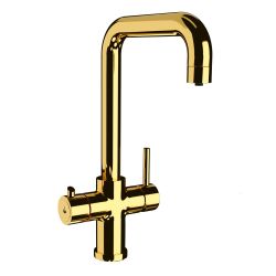 Ellsi 3 in 1 Boiling Hot Water Kitchen Sink Mixer Tap - Polished Gold