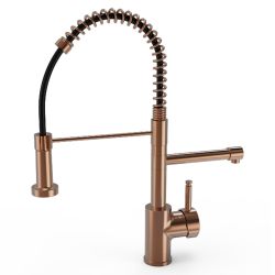 Ellsi 3 in 1 Hot Water Kitchen Sink Mixer with Handset - Brushed Copper