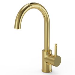 Ellsi 3 in 1 Single Lever Hot Water Kitchen Sink Mixer - Brushed Brass