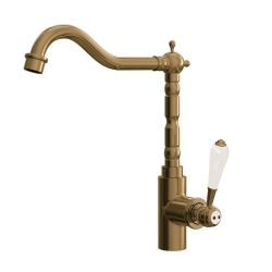 Ellsi Empire Traditional Kitchen Sink Mixer with Swivel Spout & Single Lever - Brushed Gold
