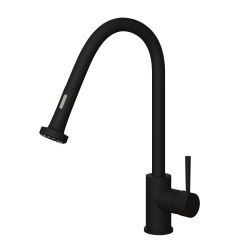 Ellsi Marino Kitchen Sink Mixer with Swivel Spout & Pull Out Spray - Black