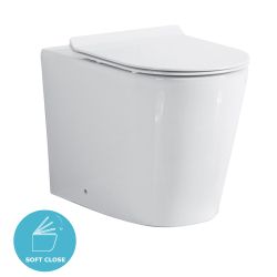 Eternia Fraser Round Back To Wall Rimless Toilet With UF Soft Close Seat