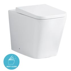 Eternia Fraser Square Short Projection Back To Wall Toilet With UF Soft Close Seat