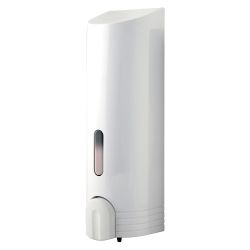 Euroshowers Tall Round Wall Mounted Single Soap Dispenser - White 