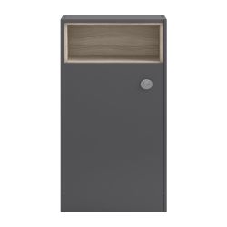 Hudson Reed Coast 600mm Floor standing WC Unit with Storage - Grey Gloss 