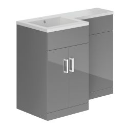 Elation Combination 1070mm L Shaped Basin Vanity Unit with WC Left Hand - Dove Grey