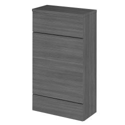 Hudson Reed Fusion 864mm x 500mm Compact WC Unit & Top - Anthracite Woodgrain
