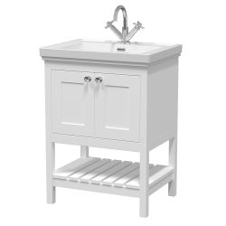 Hudson Reed Bexley 600mm Freestanding Vanity Unit & 1TH Classic Basin - Pure White