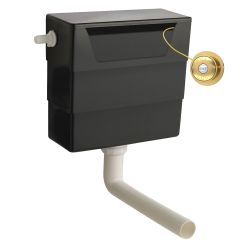 Hudson Reed Concealed Cistern & Brass Traditional Flush Plate - Black