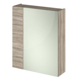 Hudson Reed Fusion 600mm Mirror Cabinet Unit 75/25 - Driftwood