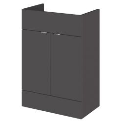Hudson Reed Fusion 600mm Fitted Vanity Unit - Gloss Grey