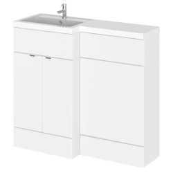 Hudson Reed Fusion Combination 1000mm L-Shaped Combination WC & Basin Unit Left Hand - Gloss White