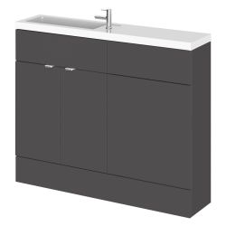Hudson Reed Fusion Slimline 1000mm Combination WC & Basin Unit - Gloss Grey