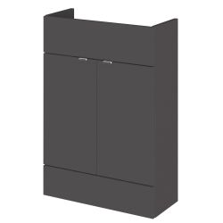 Hudson Reed Fusion Slimline 600mm Fitted Vanity Unit - Gloss Grey