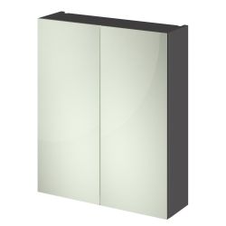 Hudson Reed Quartet Grey Gloss 600mm Mirror Cabinet 