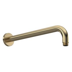 Hudson Reed Round Wall Mounted Shower Arm 400mm - Brushed Brass