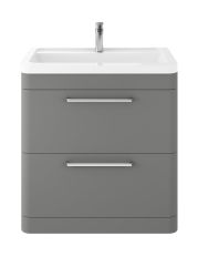 Hudson Reed Solar 800mm Freestanding Cabinet & Ceramic Basin - Cool Grey