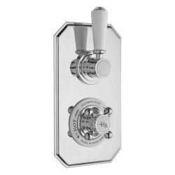Hudson Reed White Topaz Twin Concealed Thermostatic Shower Valve - Chrome