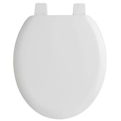 Hudson Reed White Wooden Toilet Seat with Plastic Hinges