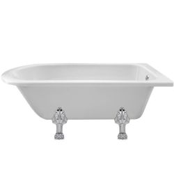 Hudson Reed Winterburn Single Ended Traditional Shower Bath 1500mm x 750mm with Pride Legs