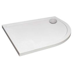 Hydro45 Offset Quadrant Shower Tray 900mm x 760mm Right Hand - White 