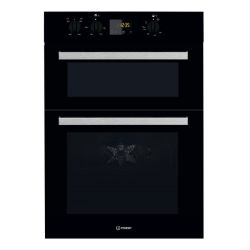 Indesit Aria Built In Electric Double Oven IDD 6340 BL - Black