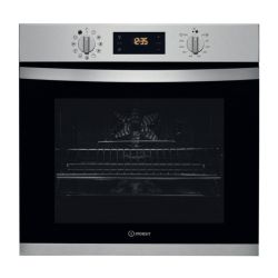 Indesit Aria Built In Electric Single Oven IFW 3841 P IX UK - Stainless Steel/Black