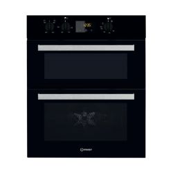 Indesit Aria Built Under Electric Double Oven IDU 6340 BL - Black