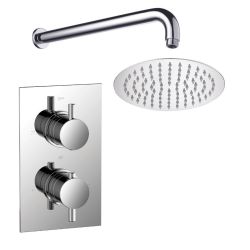 Noveua Islington Concealed Thermostatic Shower Valve with Wall / Ceiling Arm and Fixed Shower Head
