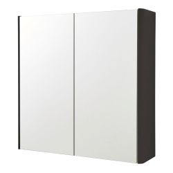 Kartell Arc 600mm 2 Door Mirrored Cabinet - Matt Graphite